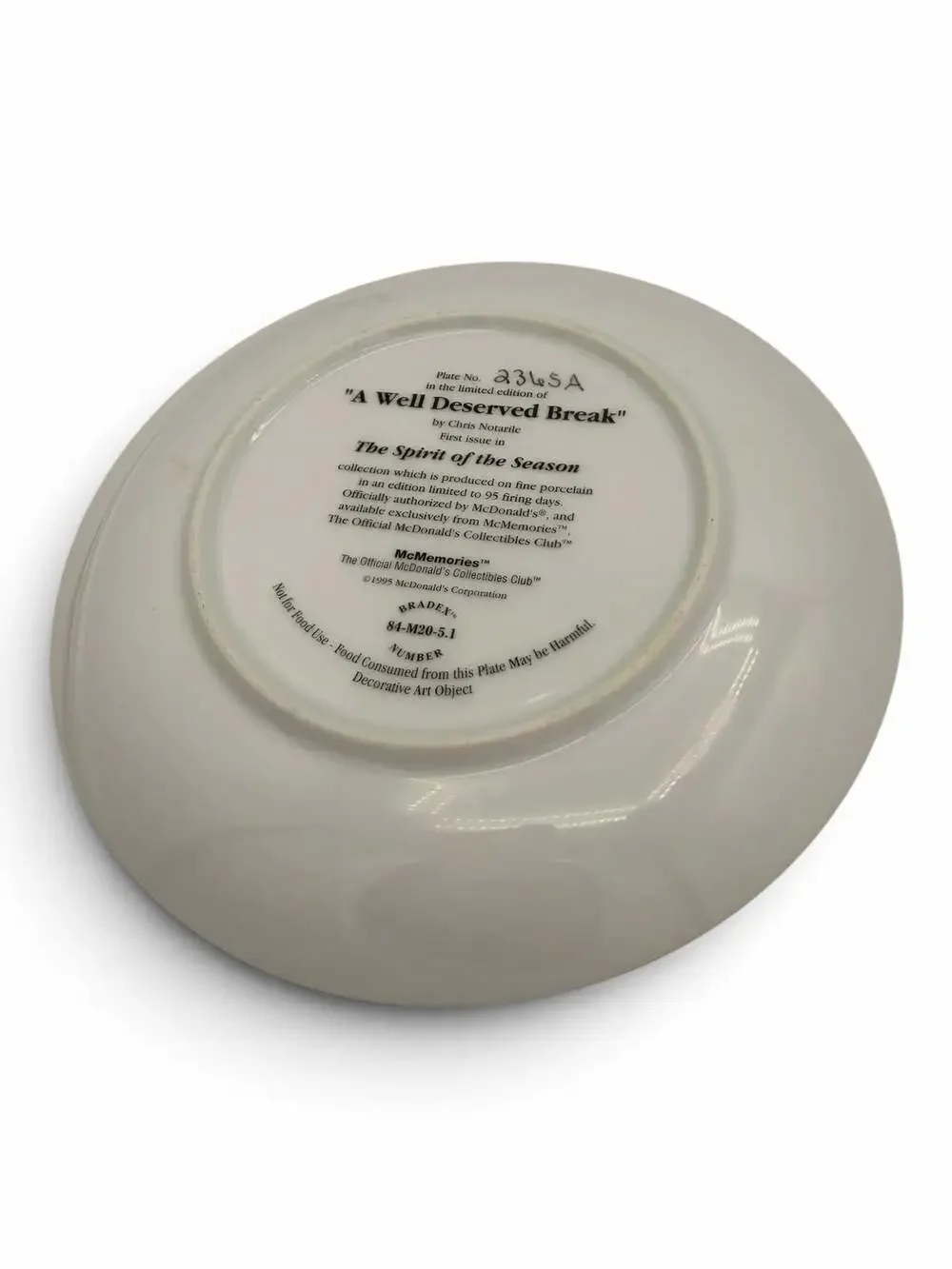 McDonald's Collector Plate The Spirit of the Season 1995